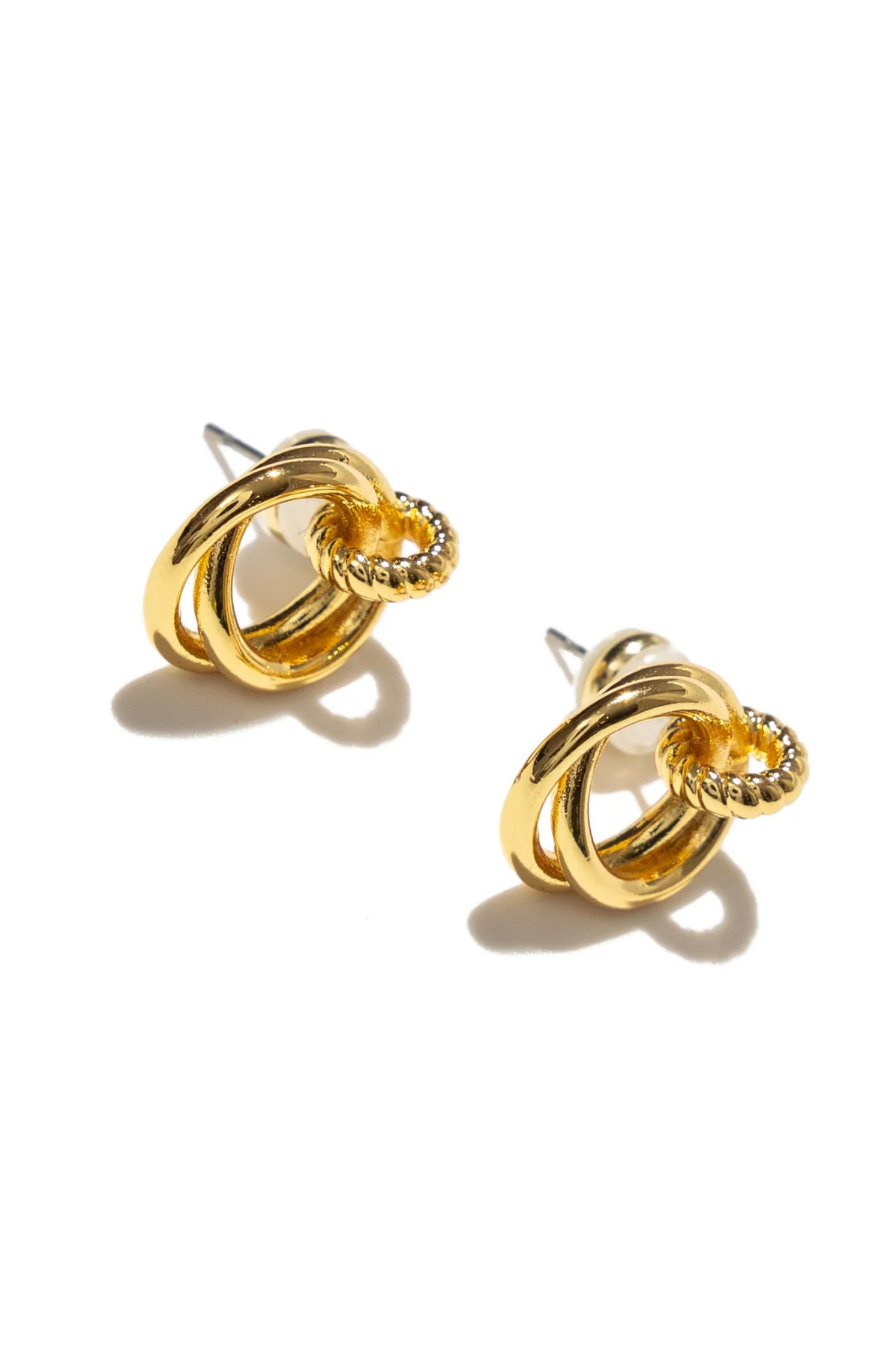 Gold Looped Duo Studs