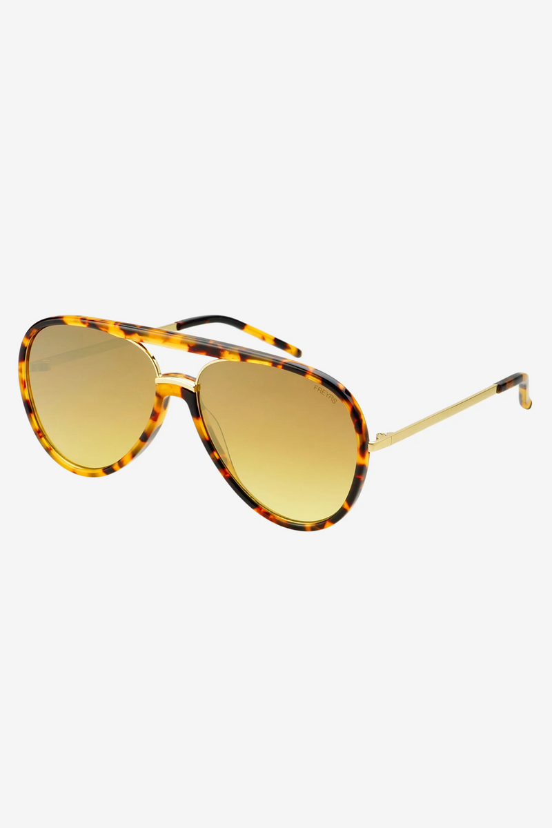 Shay Tortoise/Gold Mirror Acetate Sunglasses