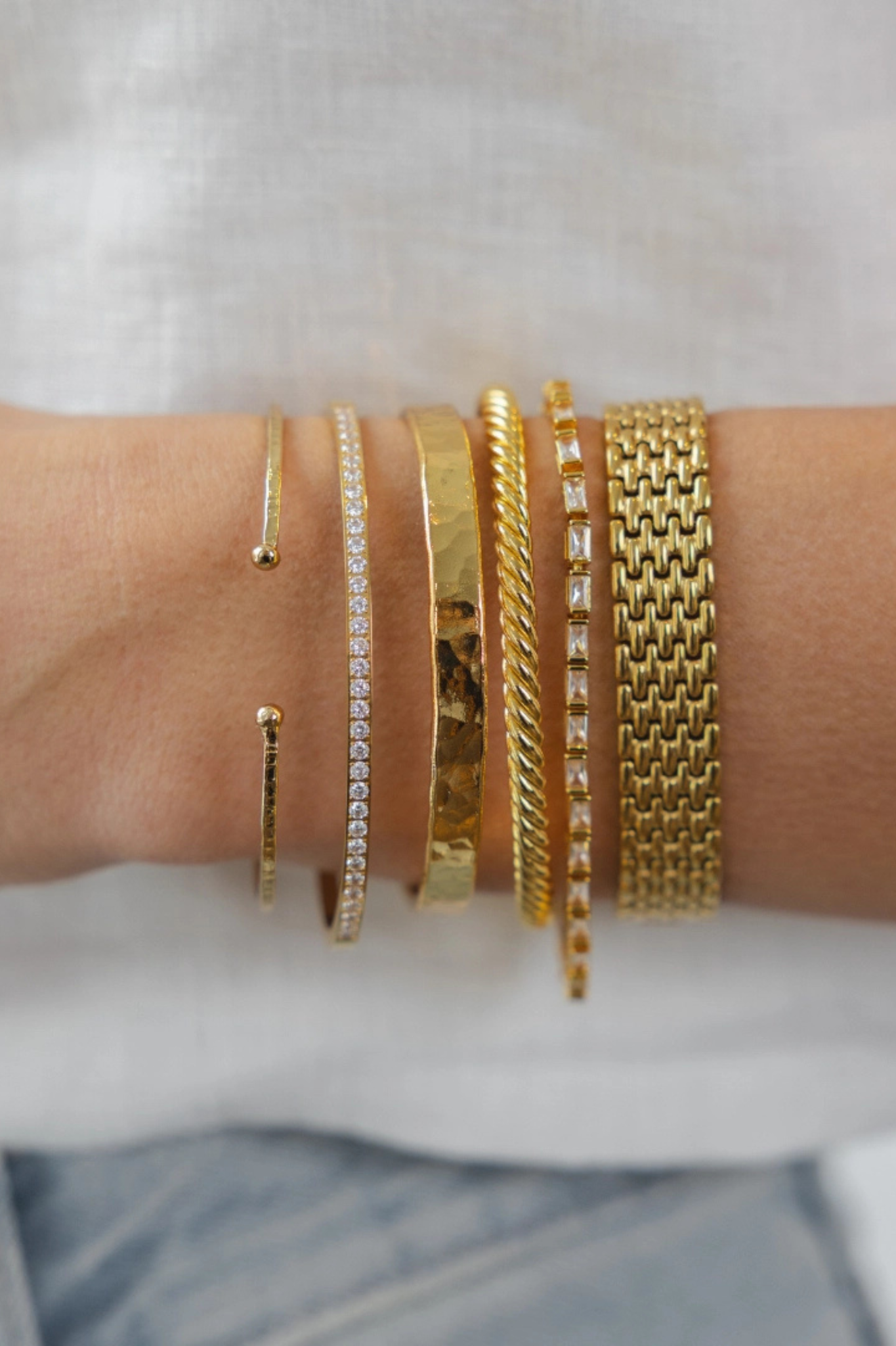 18K Gold Baguette Tennis Bracelet