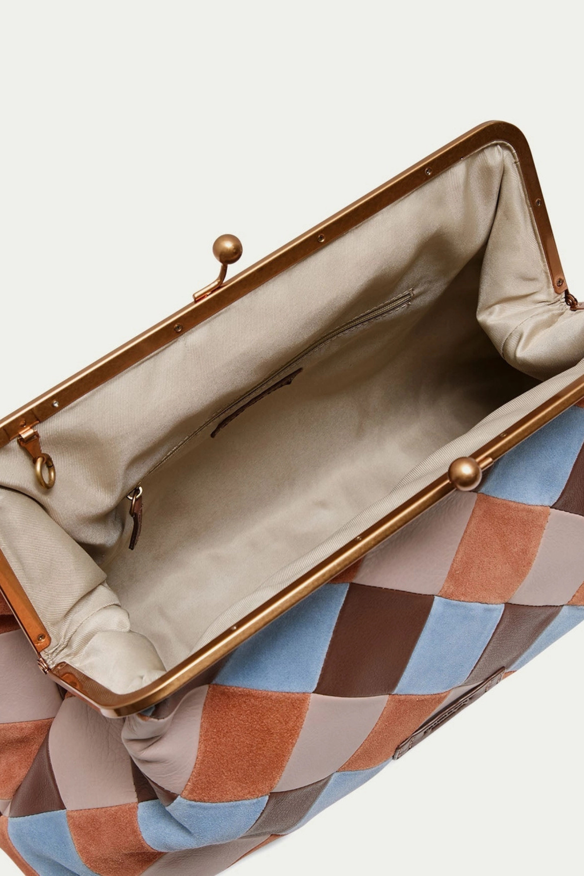 Grace Espresso Patchwork Oversized Clutch