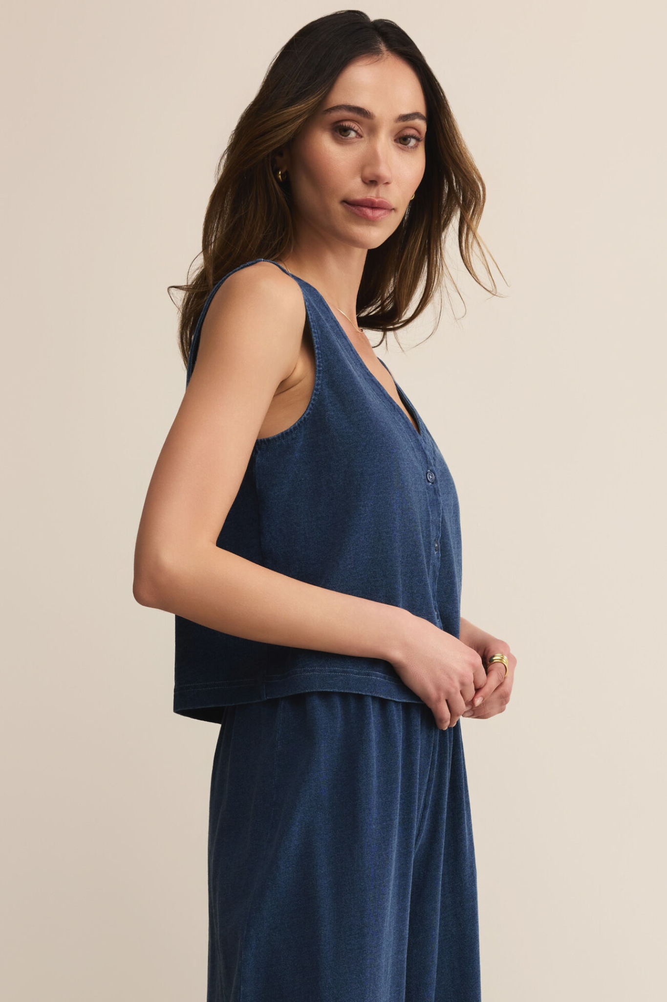 Solace Indigo Denim Jersey Tank