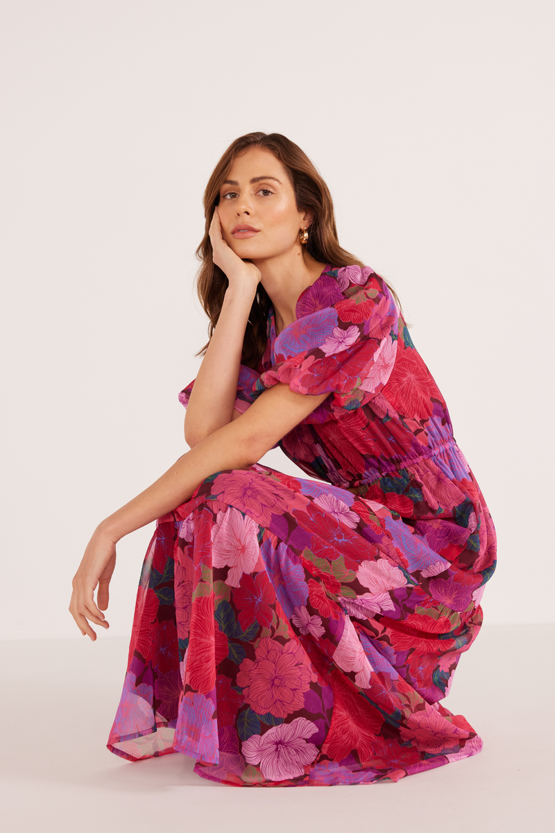 Lexie Floral Blooms Midi Dress