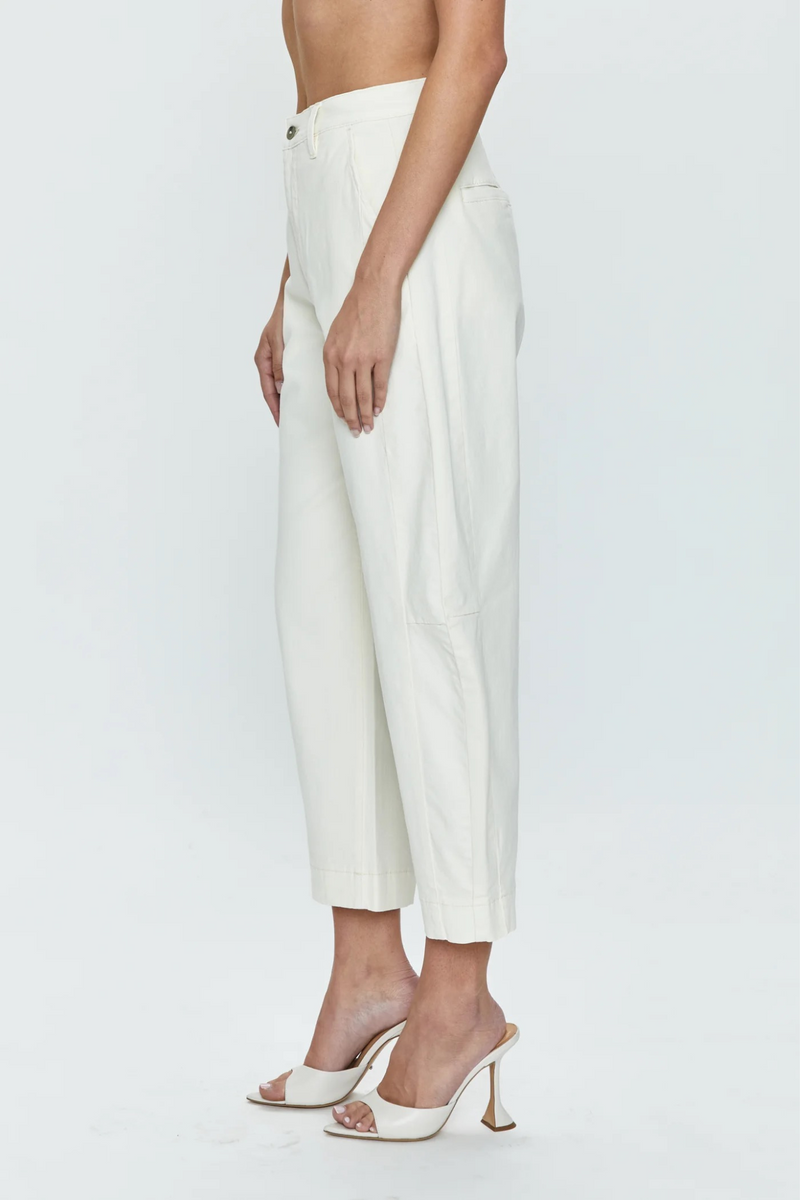 Eli Eggshell High Rise Arched Trouser