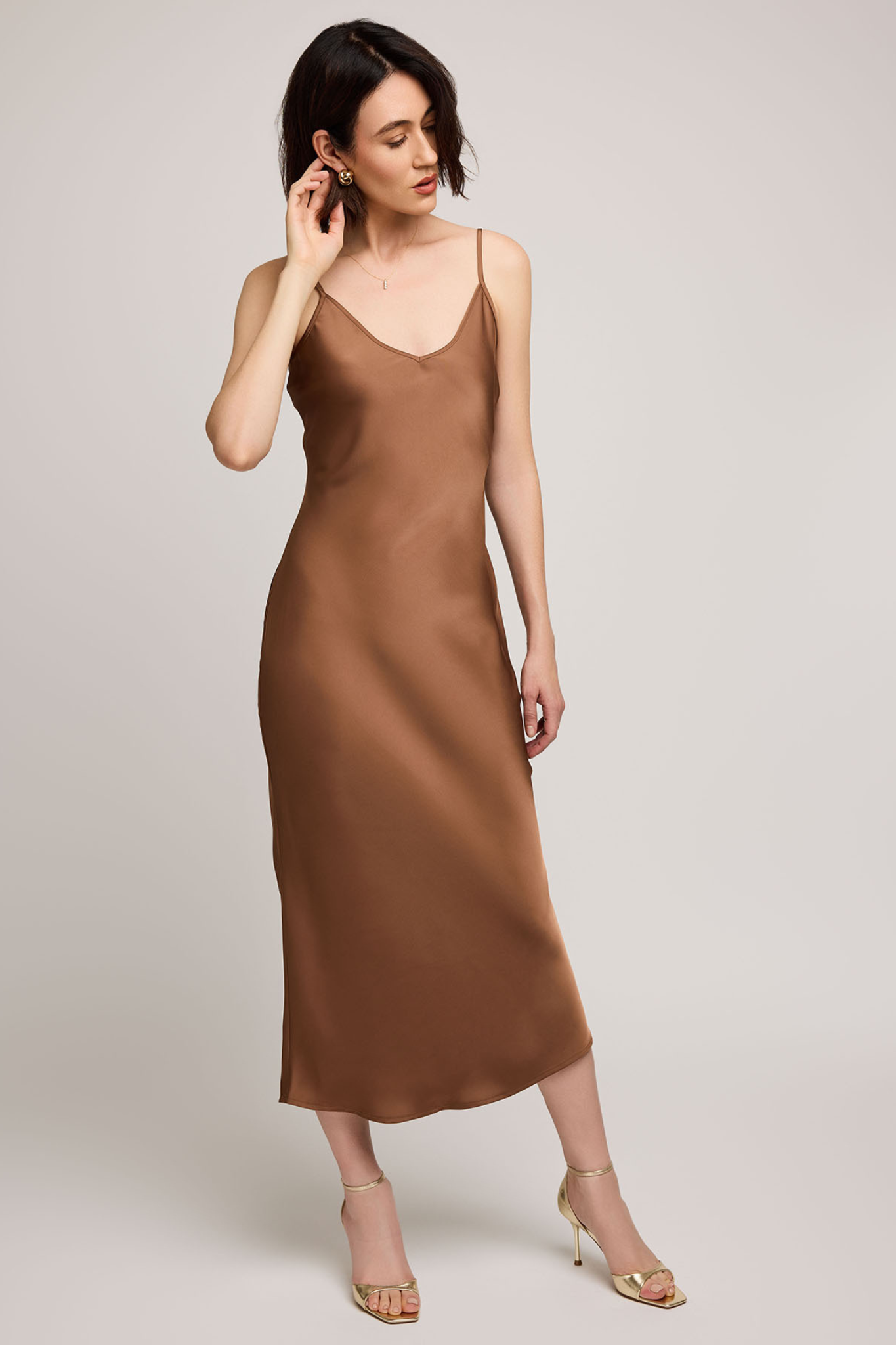 Isra Chestnut Midi Dress