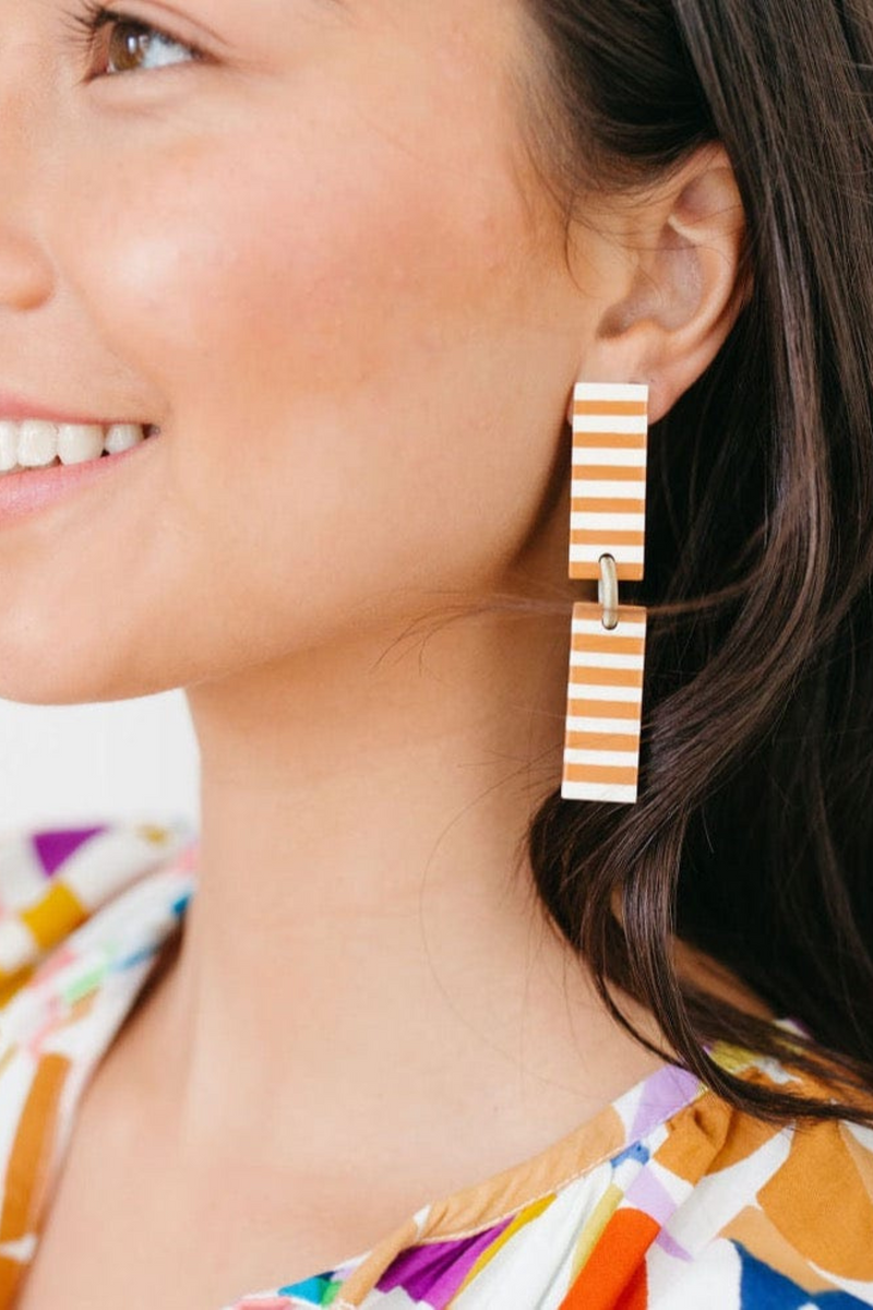 Isabelle Tan Striped Earrings
