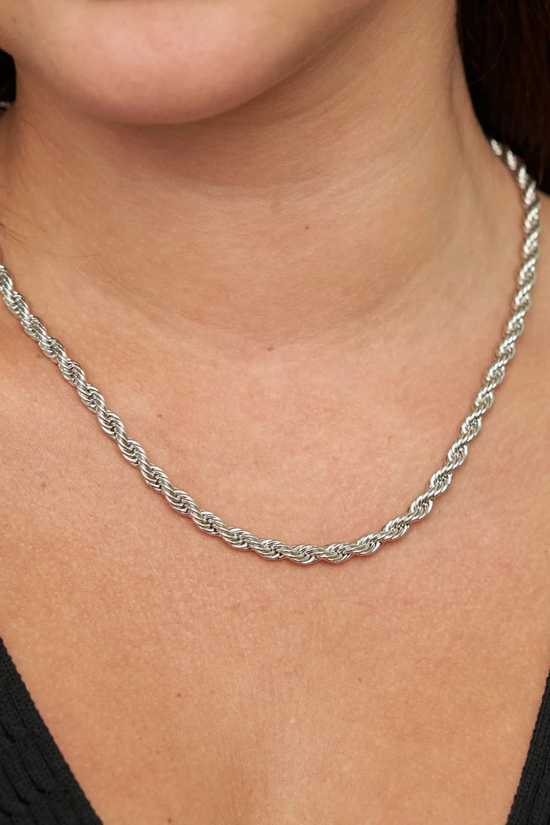 Silver Chunky Twisted Necklace