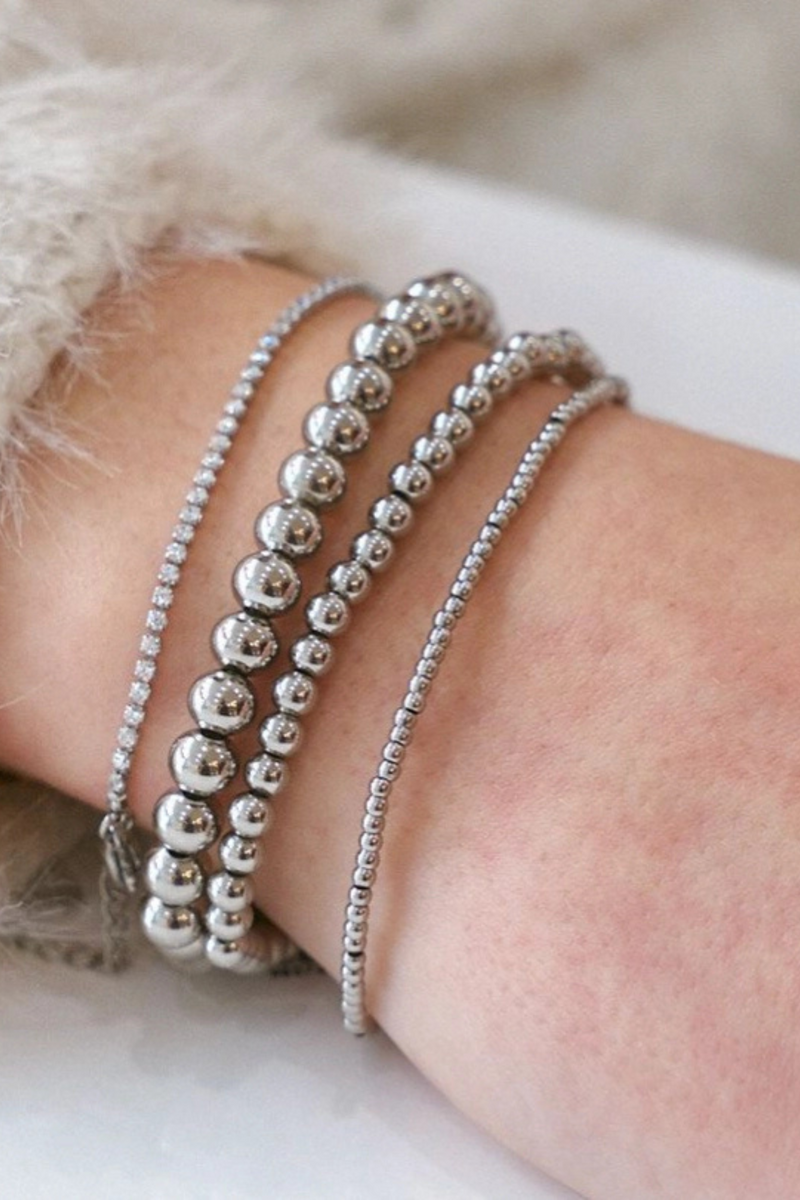 Medium Silver Ball Bracelet