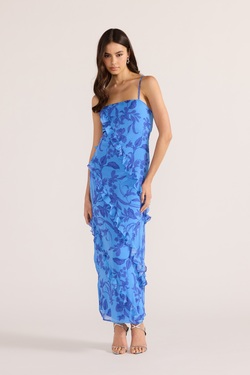 Jeanne Blue Floral Maxi Dress