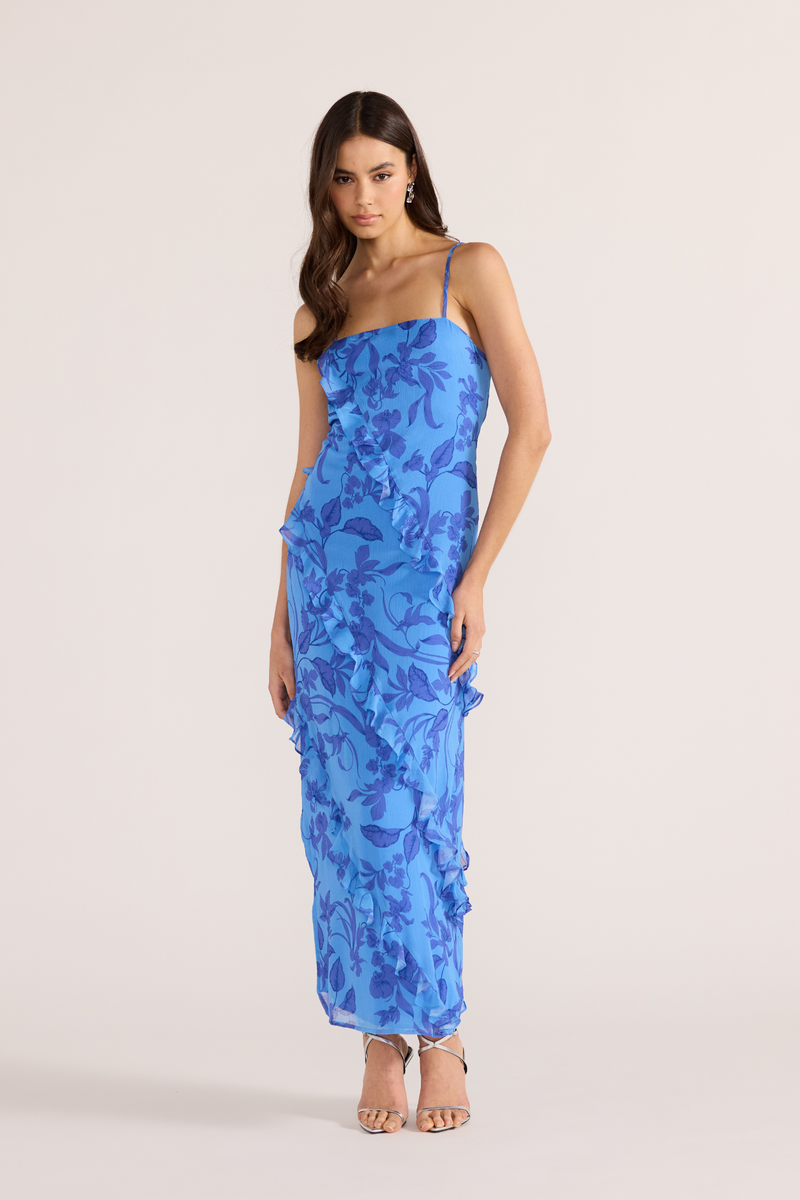 Jeanne Blue Floral Maxi Dress
