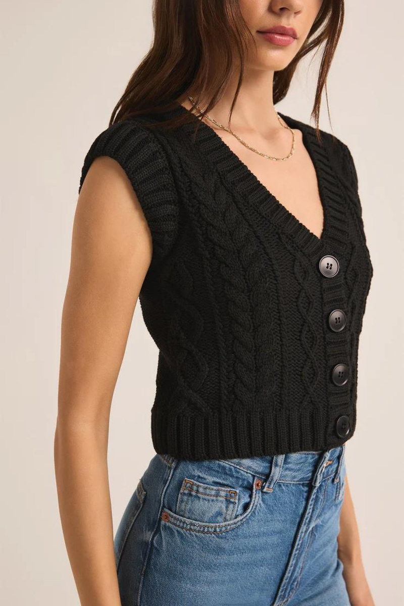 Set Adrift Black Sweater Vest