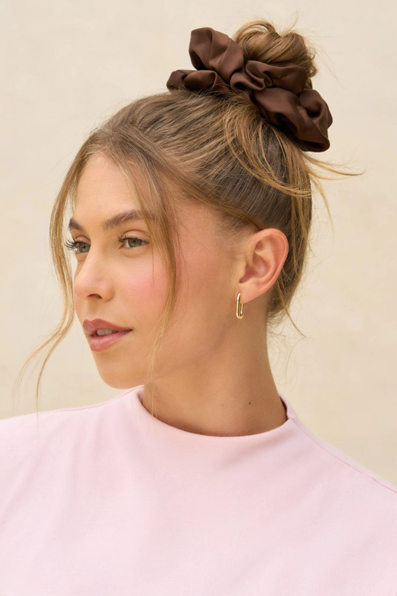 Black + Chocolate Oversized Scrunchies