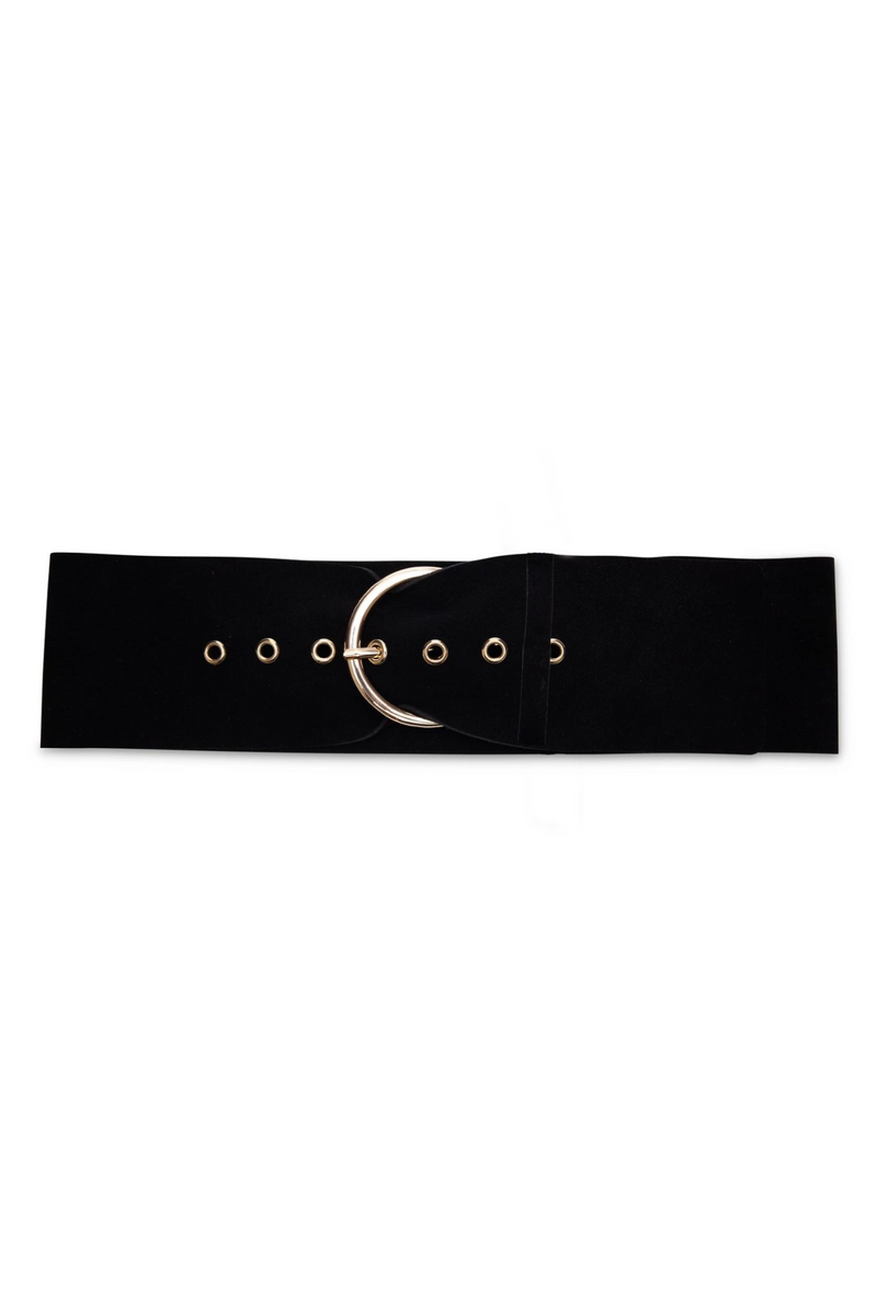 Austen Black Suede Waist Belt