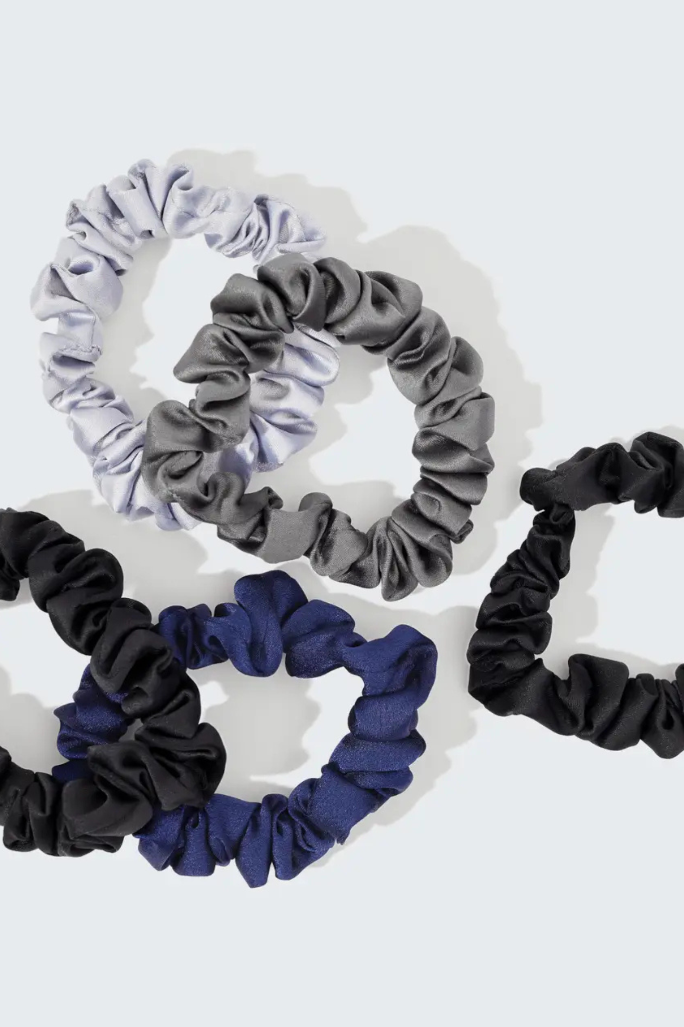 Midnight Petite Satin Scrunchies