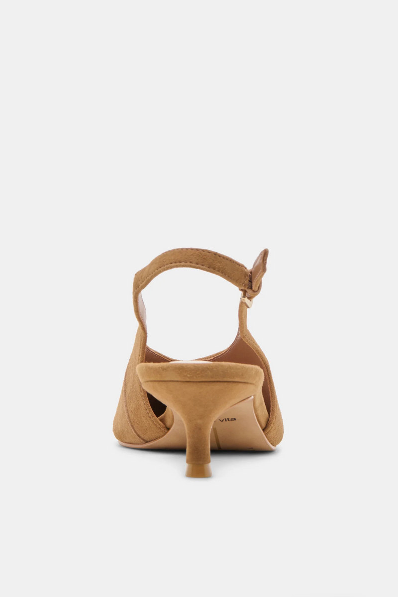 Alenna Lt Brown Suede Heels
