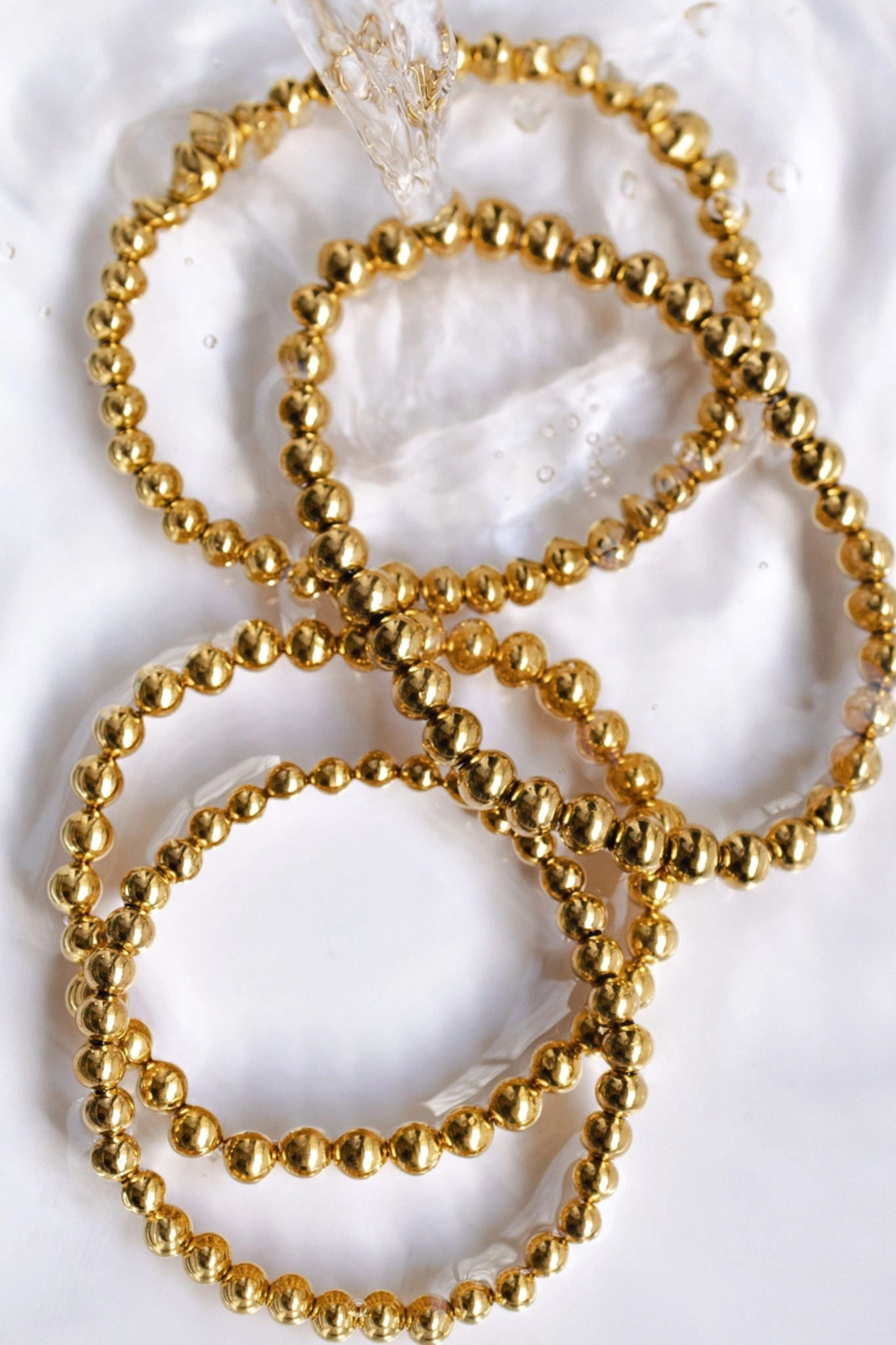 Dainty Gold Double Beaded Bracelet Set