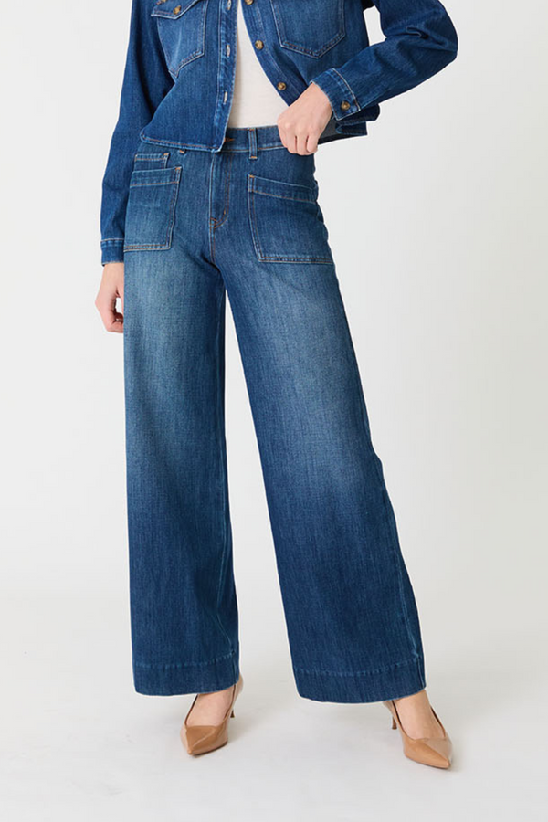 Maeve Pool Blue Wide Leg