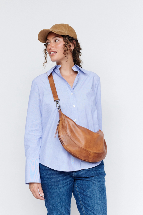 Callie Cognac Leather Sling Bag