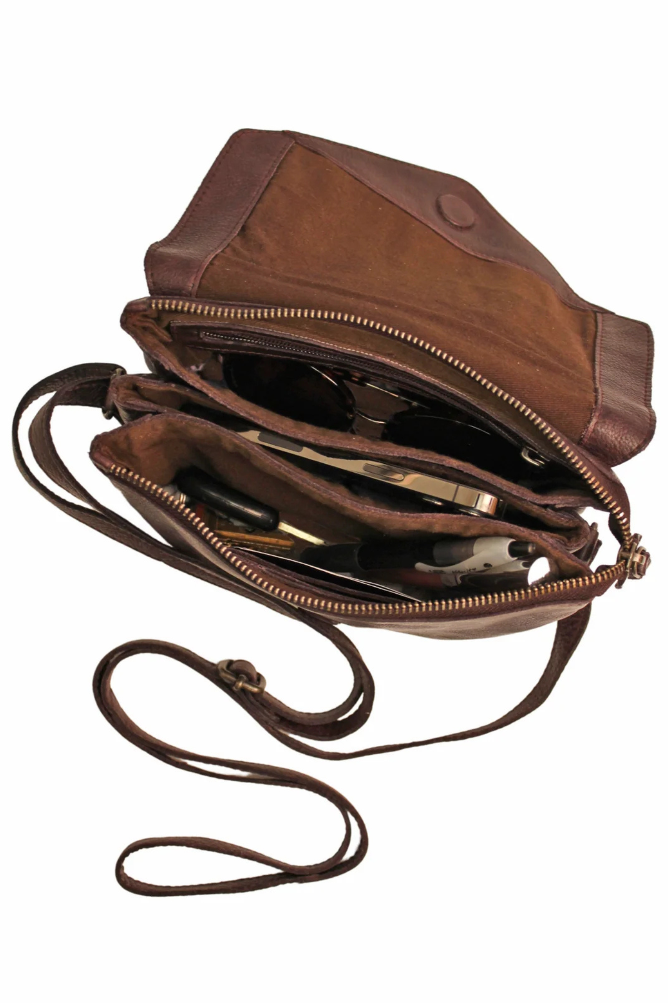 Harbor Camel Leather Crossbody Bag