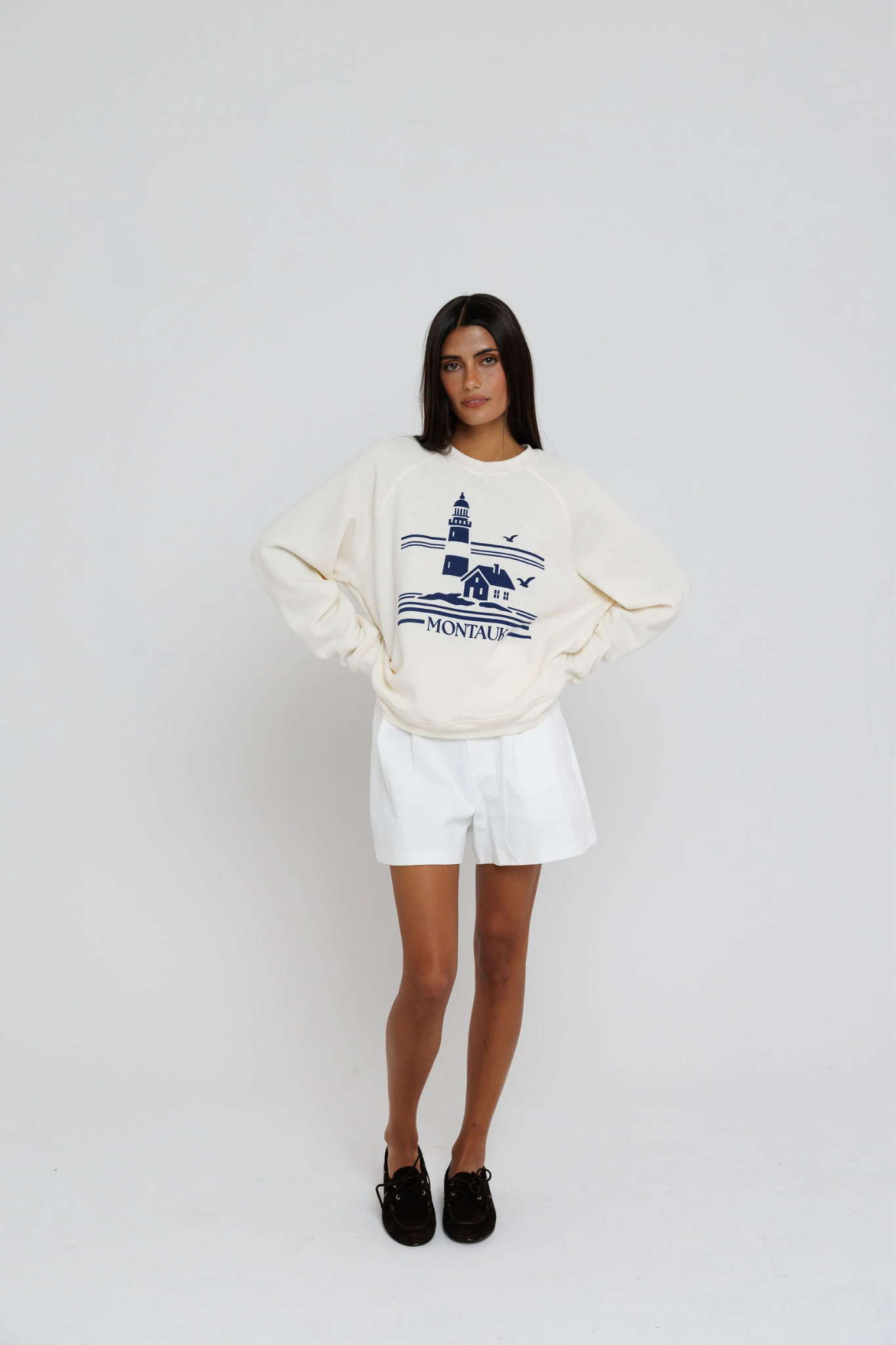 Montauk Lighthouse Raglan Crew