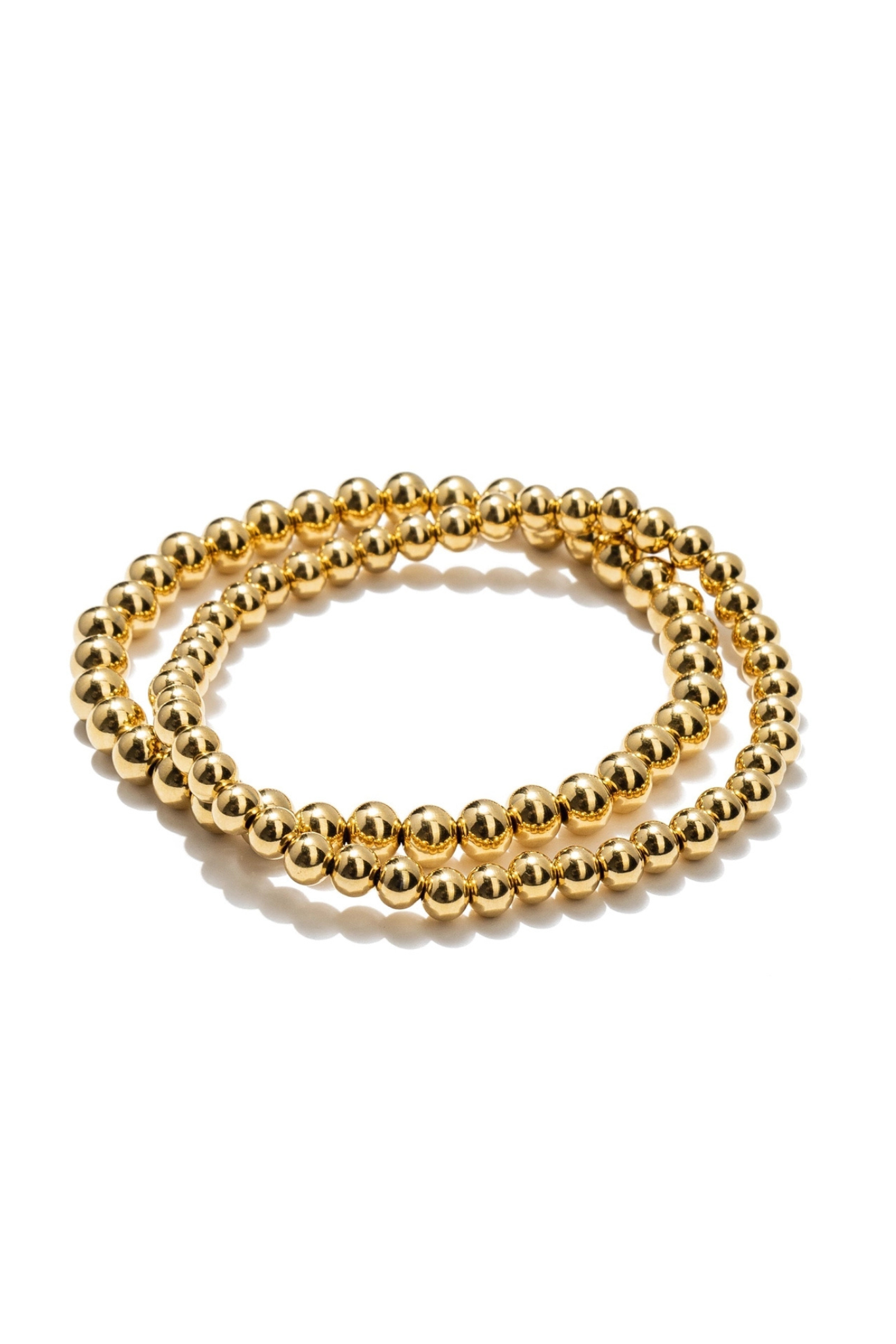 Chunky Gold Double Beaded Bracelet Set