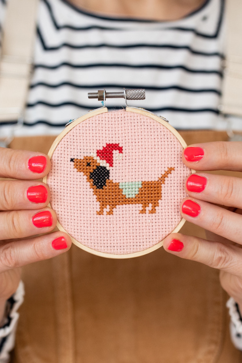 Christmas Dachshund Cross Stitch Kit