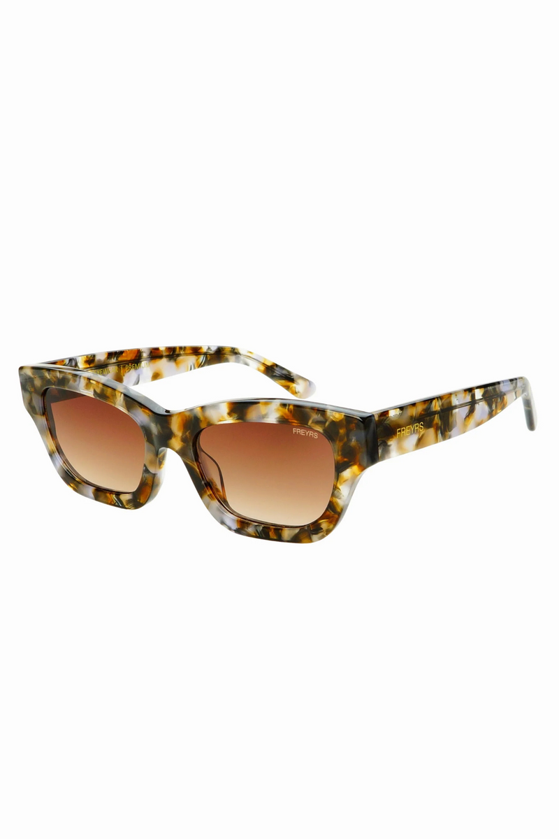 Aurora Brown Pearl Acetate Cat Eye Sunglasses