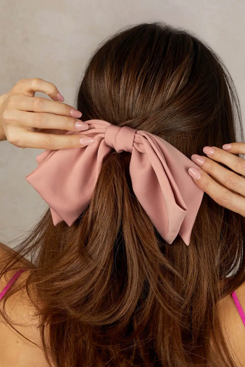 Rosewood Fabric Bow Hair Clip