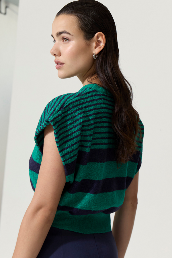 Elian Striped Knit Top