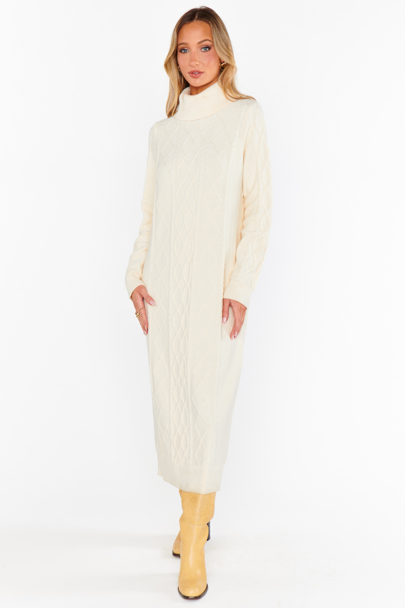 Montreal Cream Midi Dress