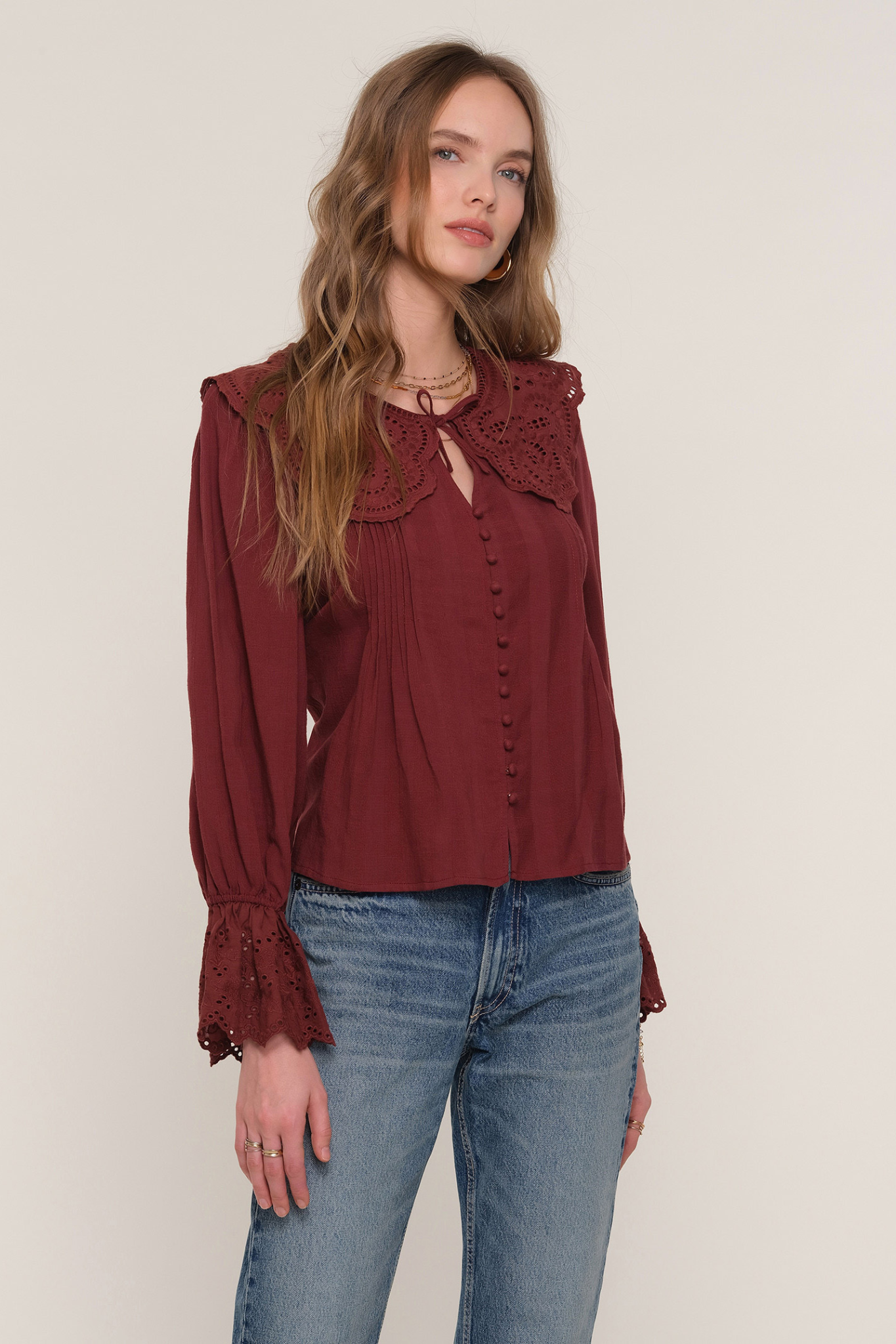 Dolly Merlot Blouse