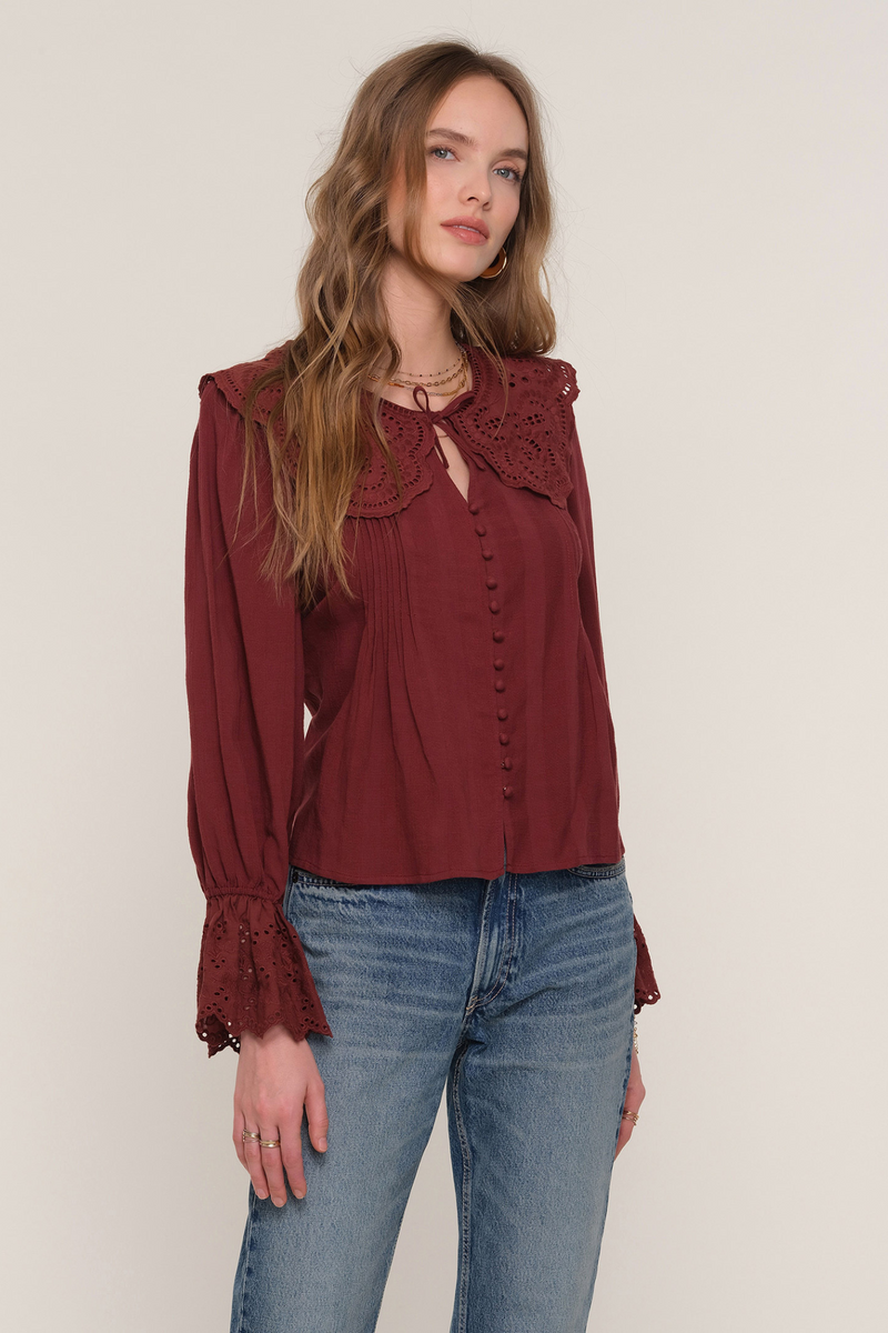 Dolly Merlot Blouse