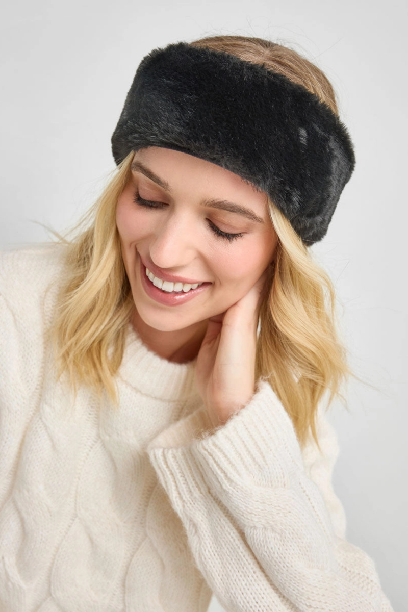 Black Faux Fur Headband