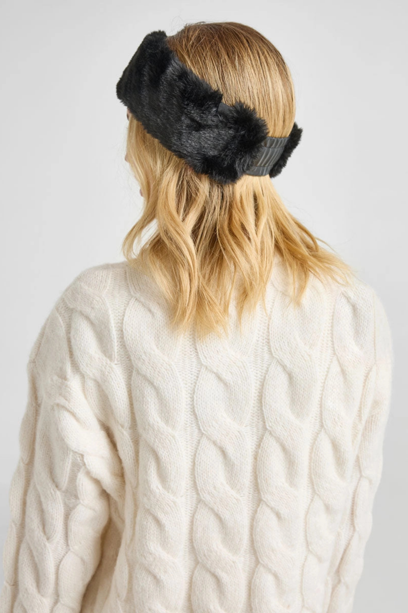 Black Faux Fur Headband