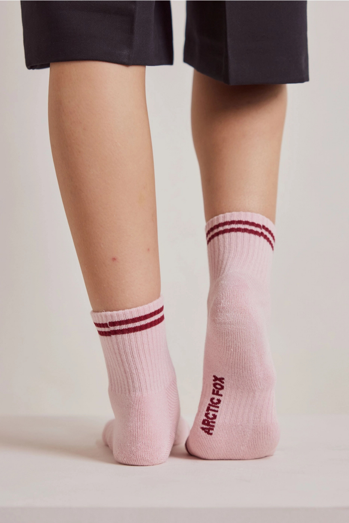 Pink Frost Shortie Striped Socks