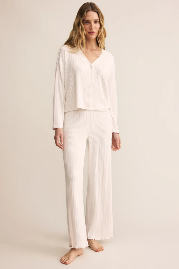 Dawn Vanilla Ice Smocked Rib Pant