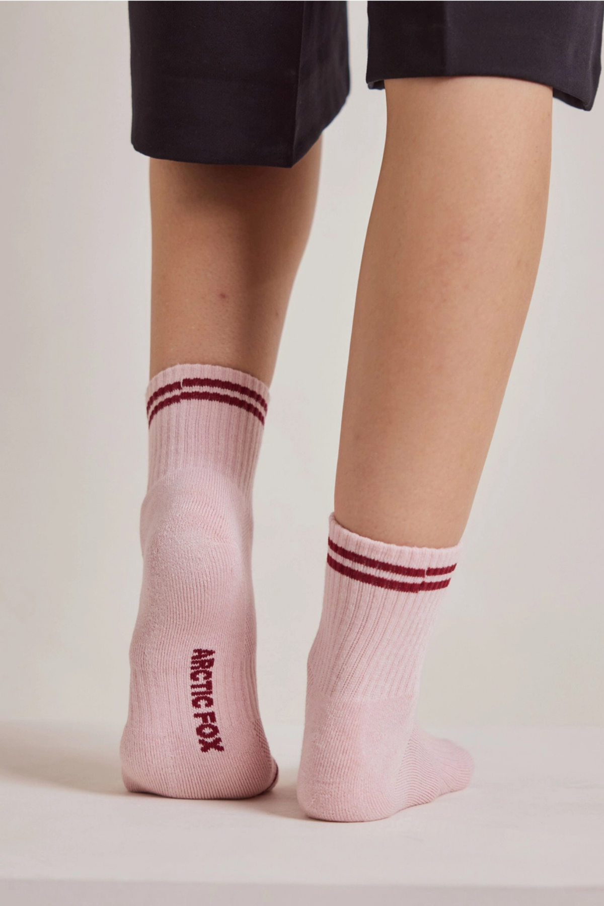 Pink Frost Shortie Striped Socks