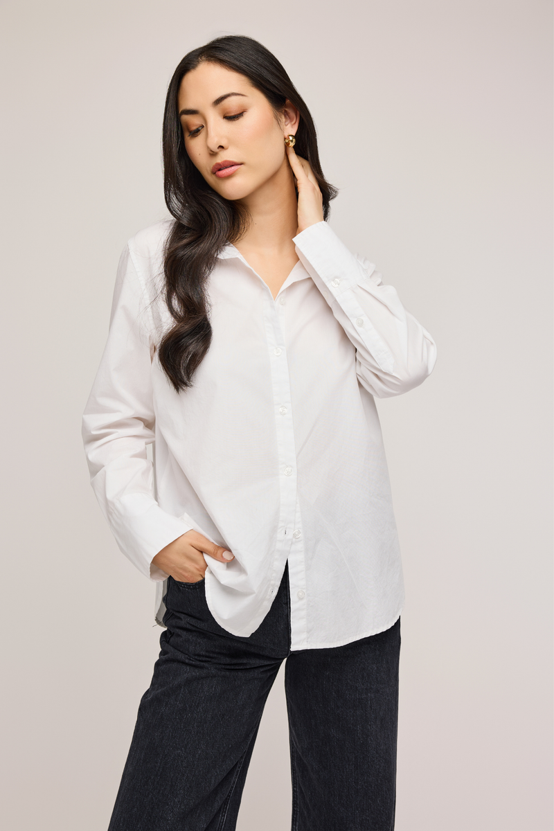 Valencia White Button Down Top