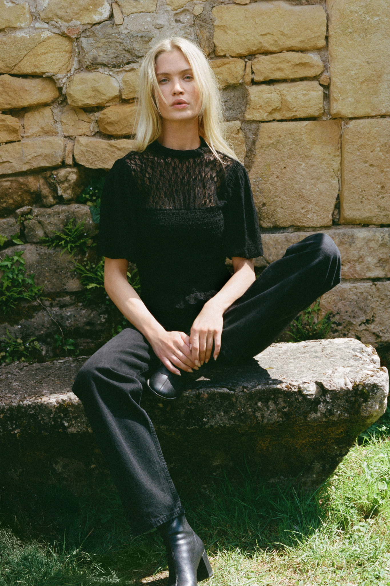 Glimpse Black Lace Top