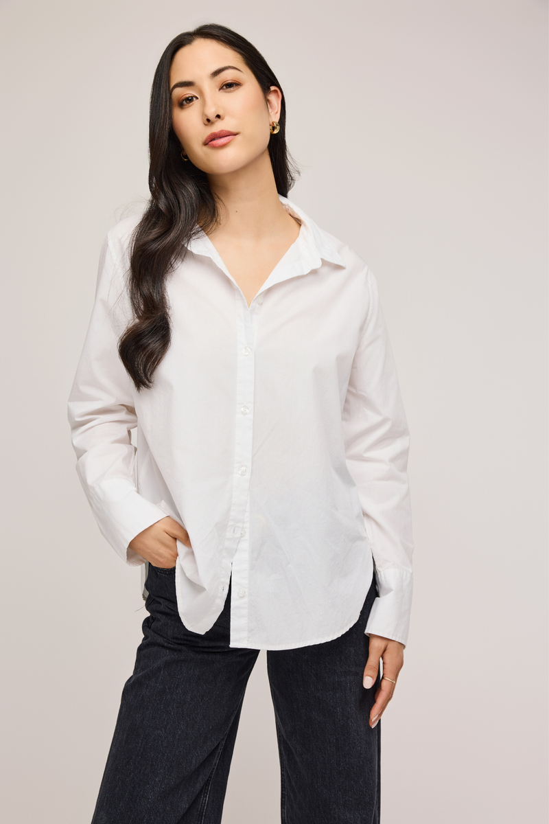 Valencia White Button Down Top