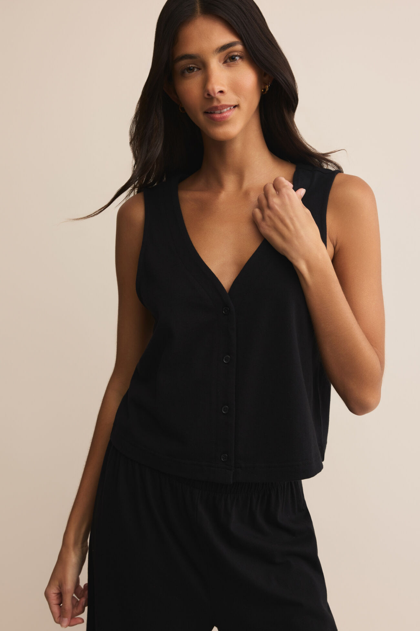 Solace True Black Jersey Tank