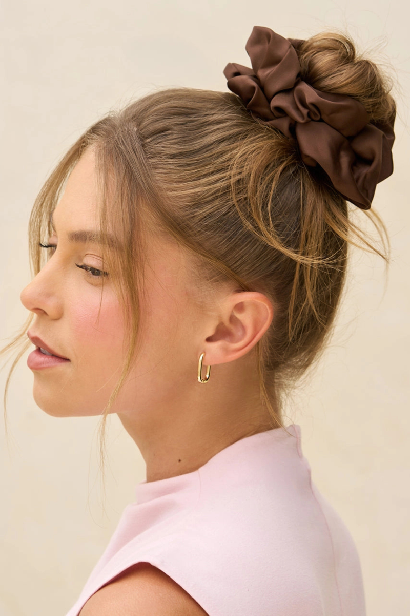 Black + Chocolate Oversized Scrunchies