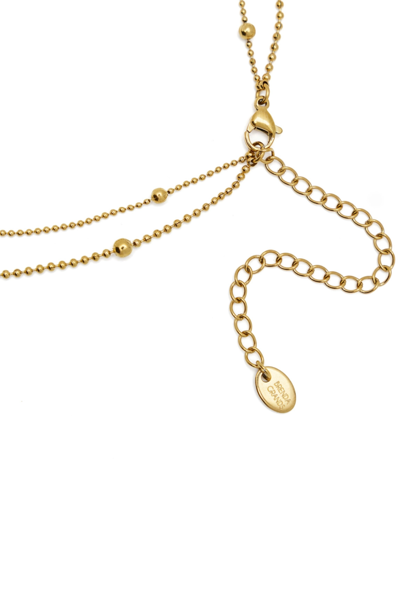 Gold Double Beaded Chain Necklace