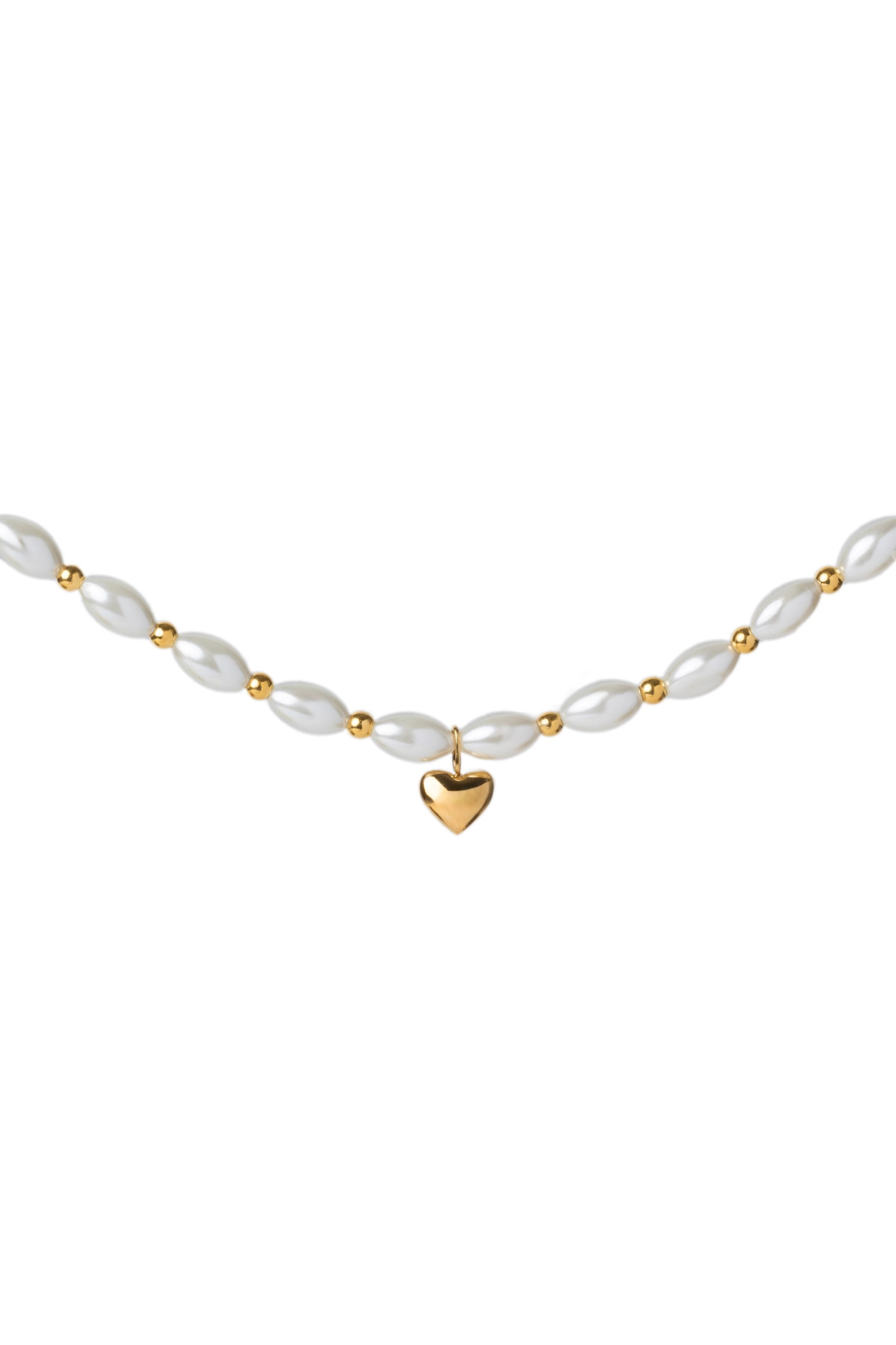 White Shell Heart Necklace