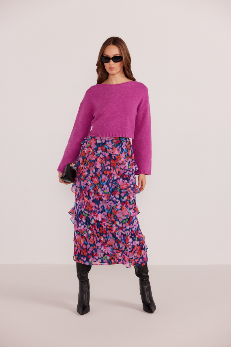 Elissa Magenta Cropped Sweater