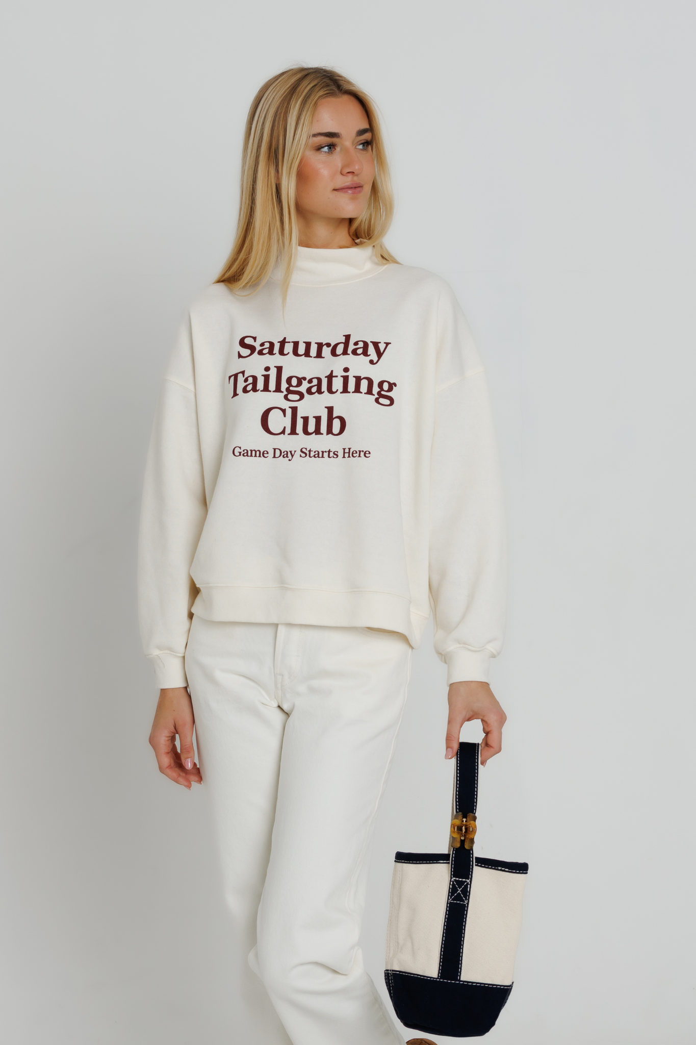 Saturday Tailgating Club Mockneck Pullover