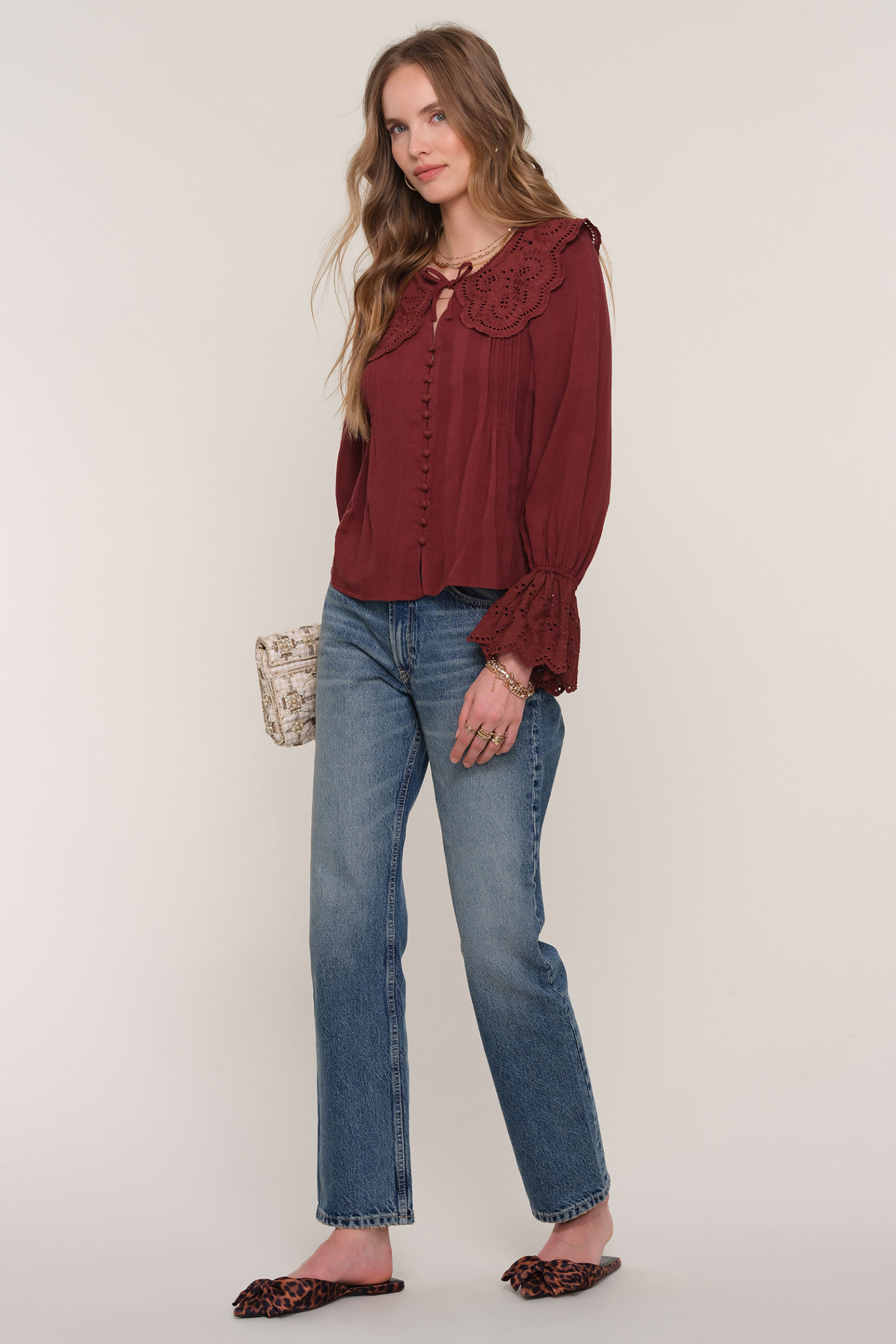 Dolly Merlot Blouse