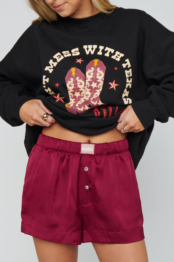 Max Cranberry Luxe Satin Short