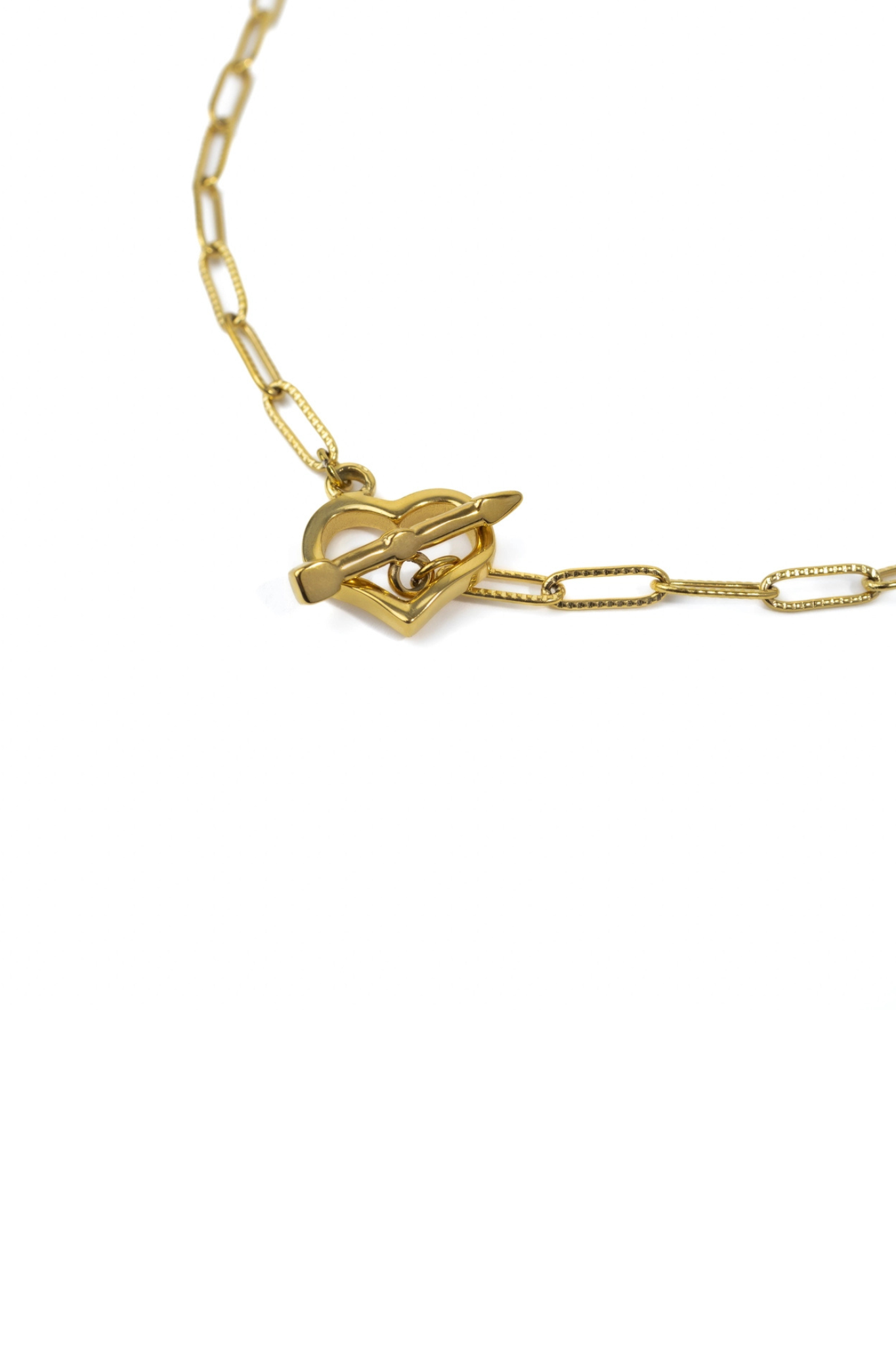 Gold Heart Toggle Necklace