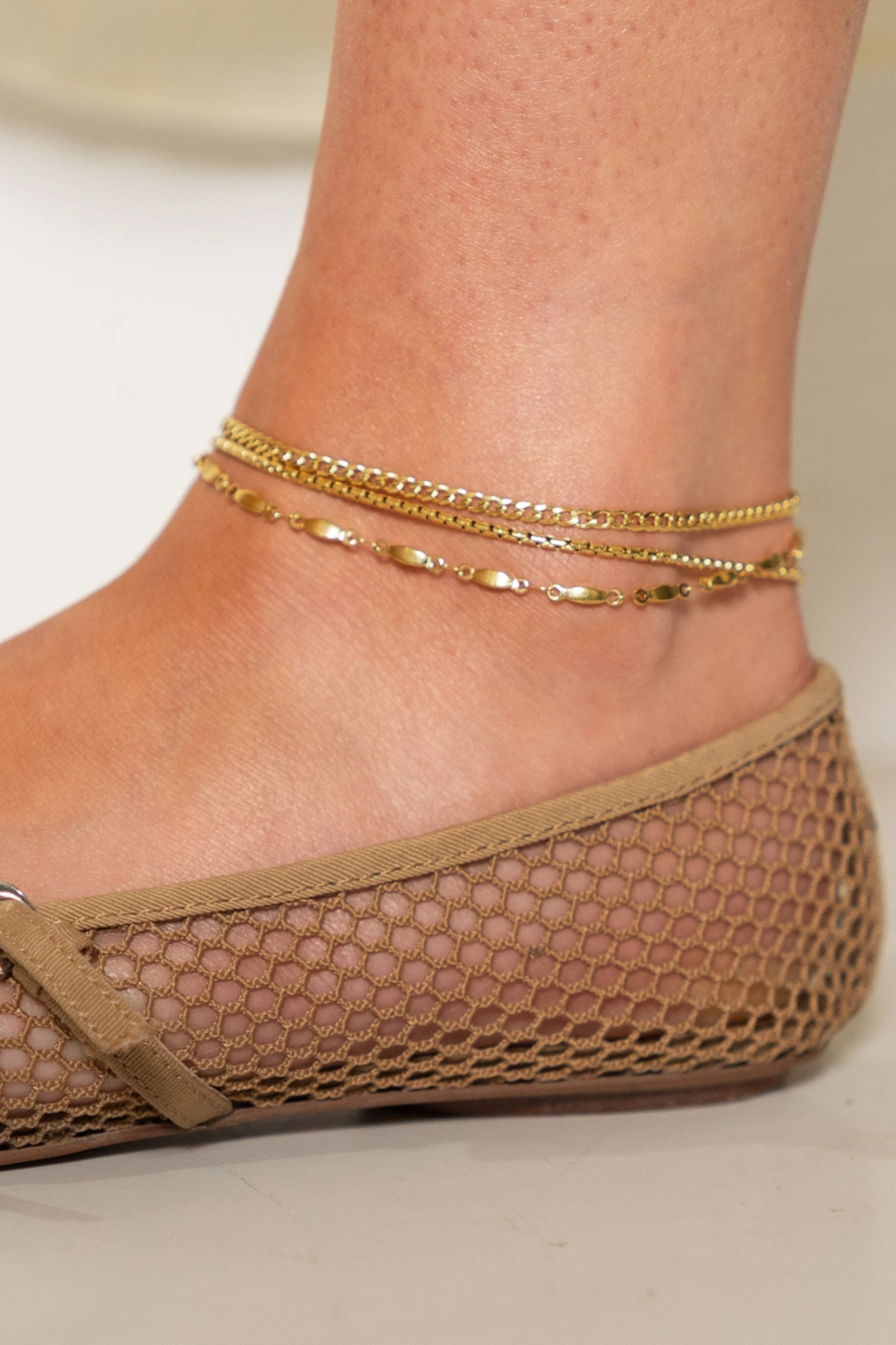 Gold Triple Anklet