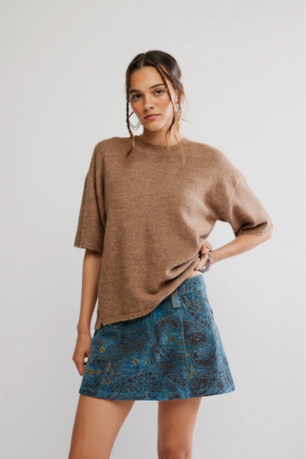 Margot Brown Melange Sweater Tee